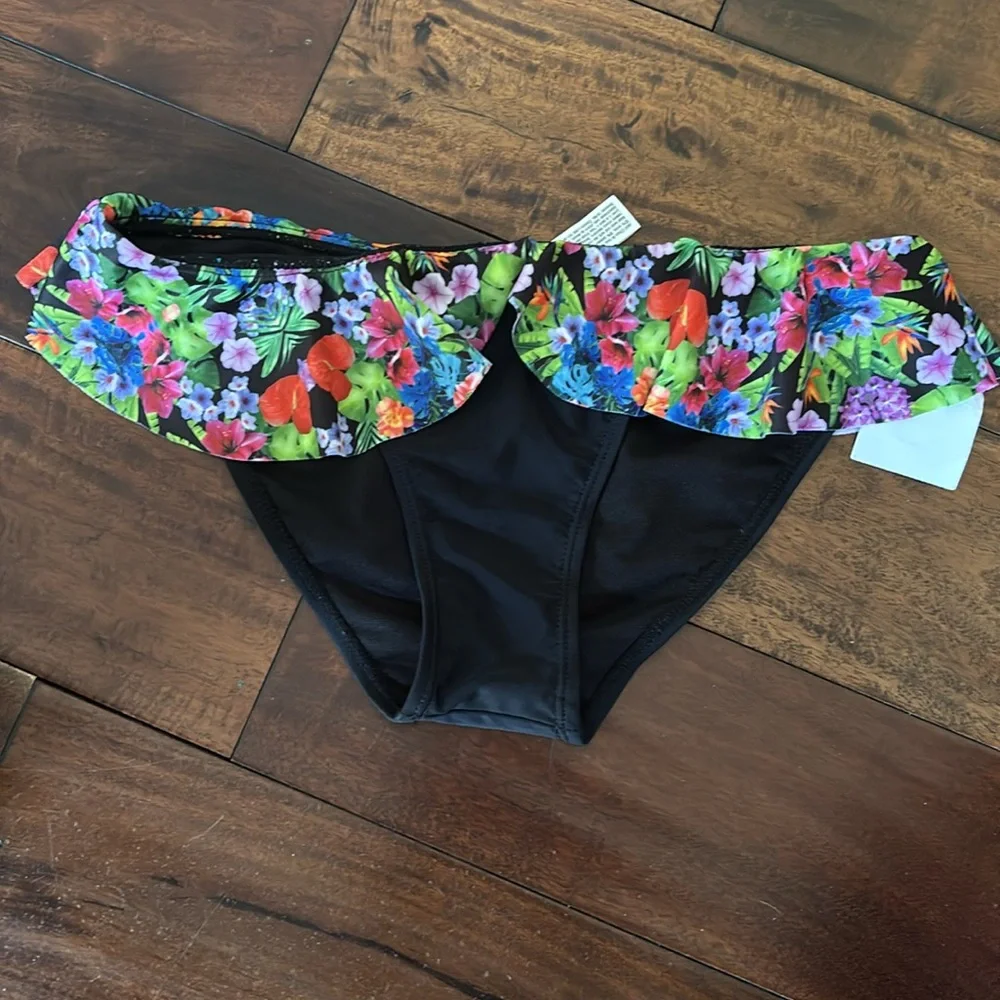BP | Floral tropical Ruffle Bikini Bottom